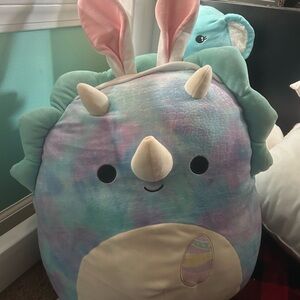 Squishmellow Pastel Dinosaur Plush with Bunny Ears